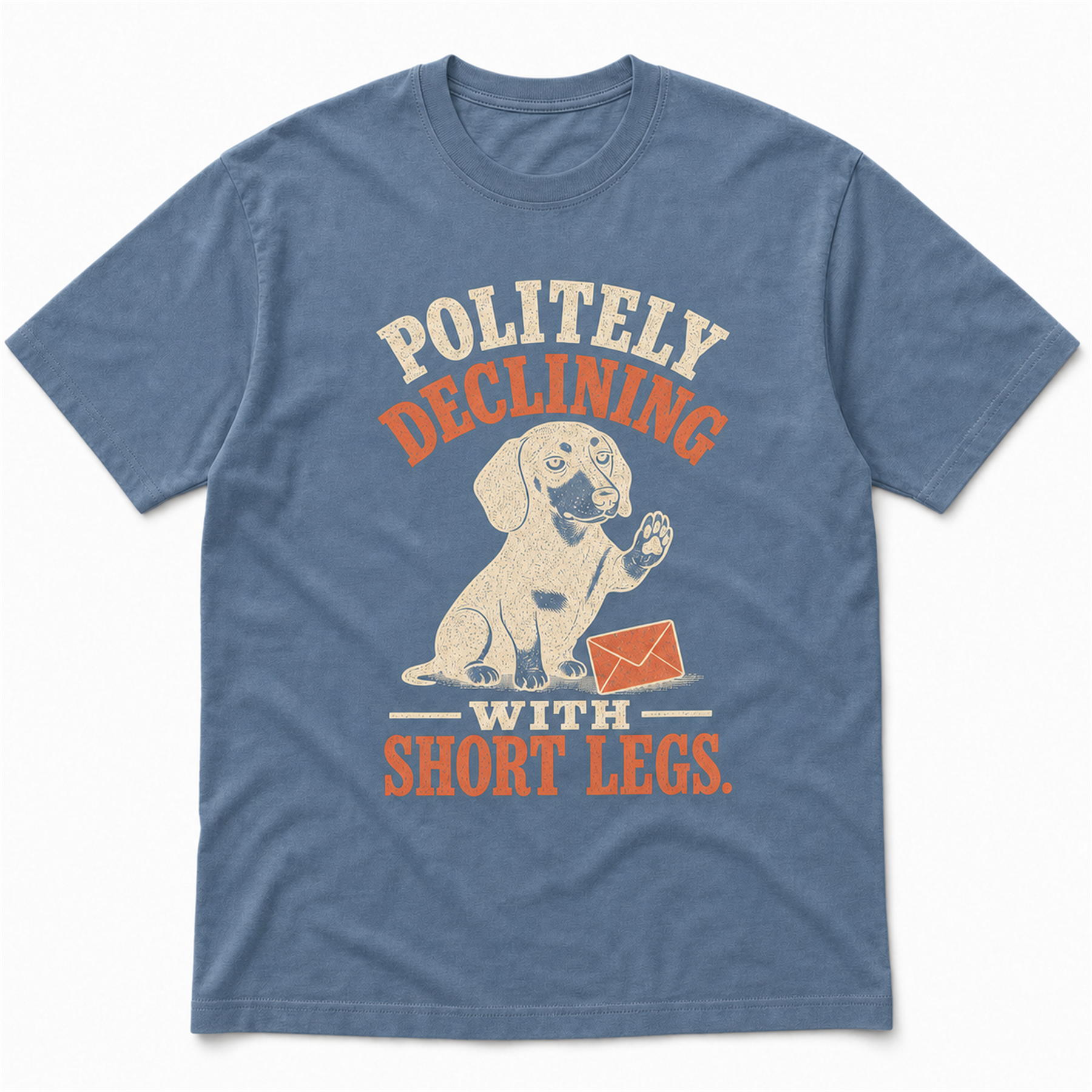 Politely Declining - Blue Jean T-shirt product view