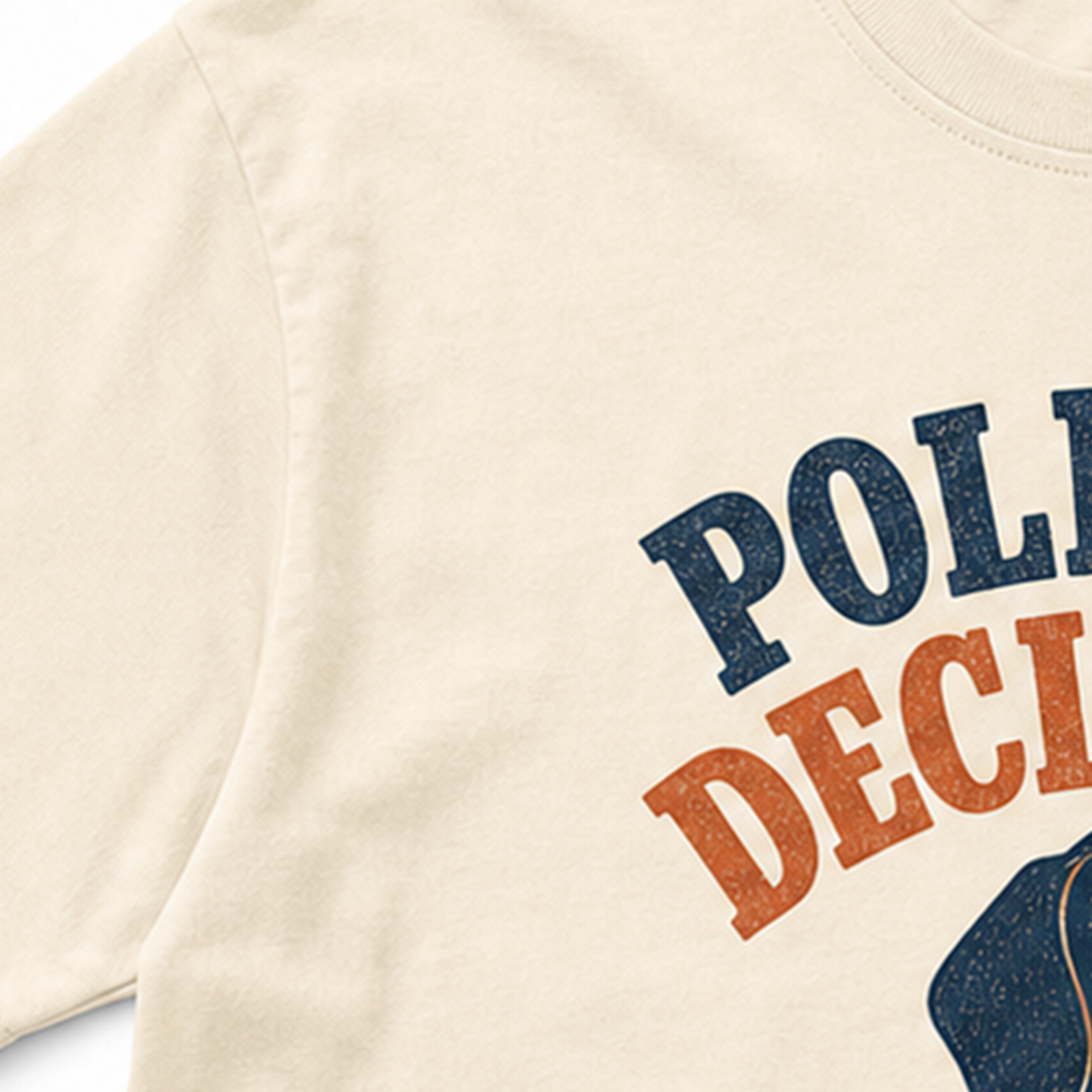 Politely Declining - Ivory print and fabric detail