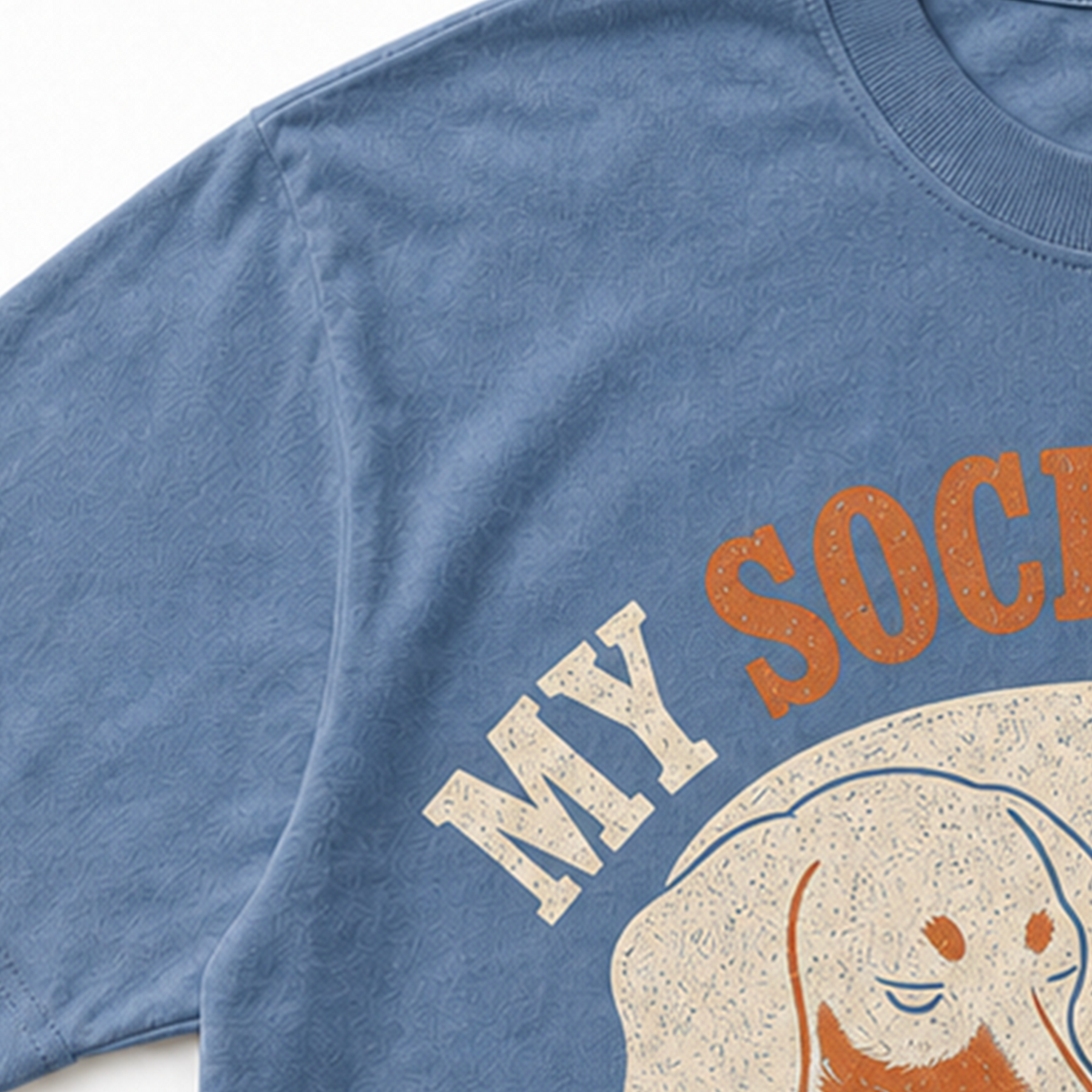 Social Circle - Blue Jean print and fabric detail