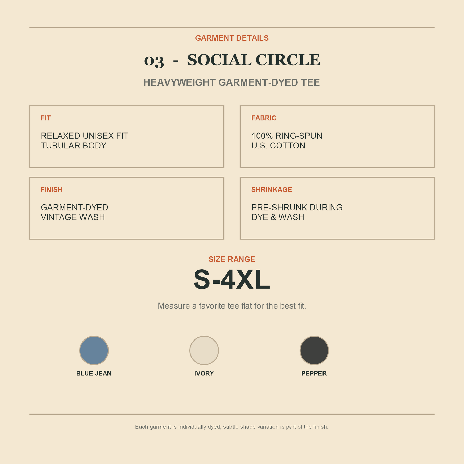 Social Circle - fit, size, and material guide