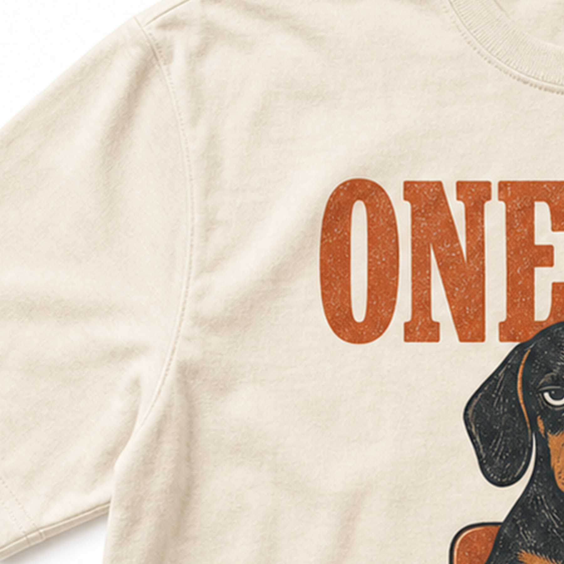 One Dog - Ivory print and fabric detail
