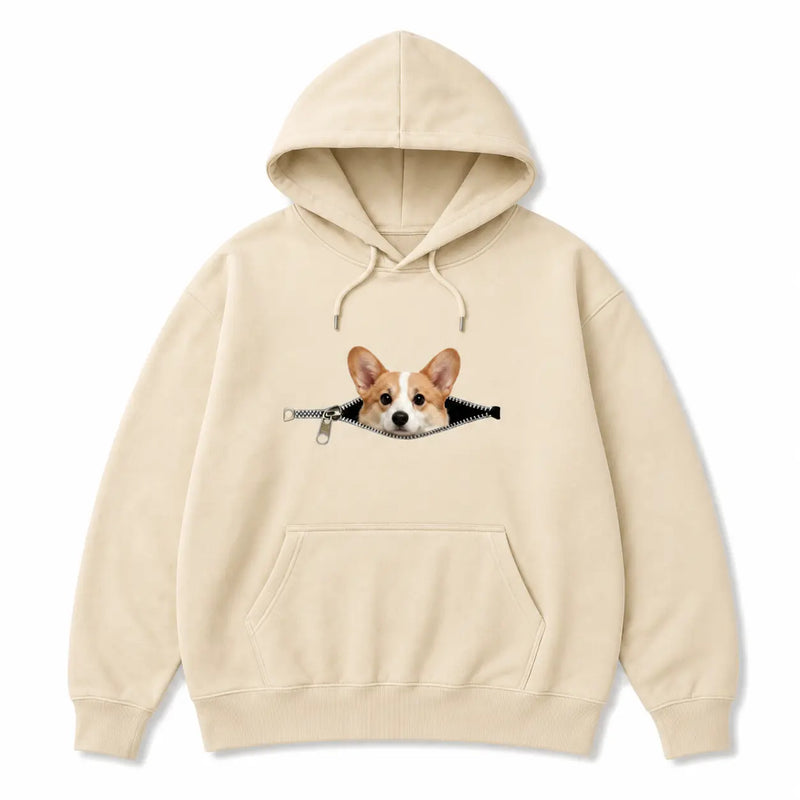 Custom Pet Peekaboo Hoodie - Sand