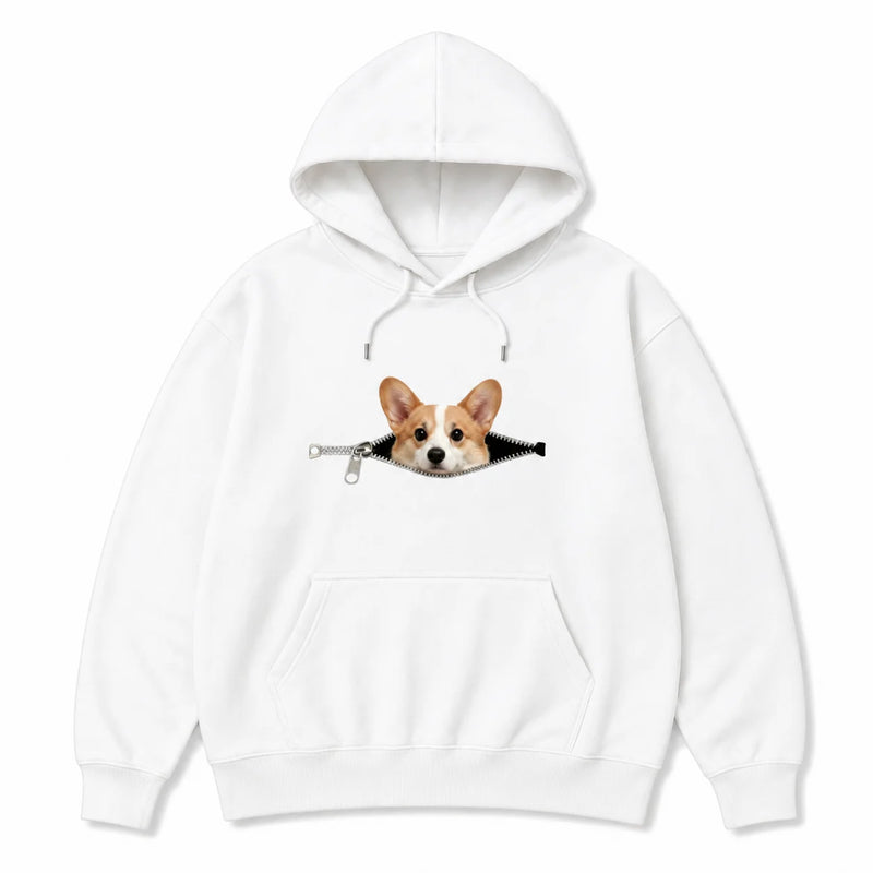 Custom Pet Peekaboo Hoodie - White