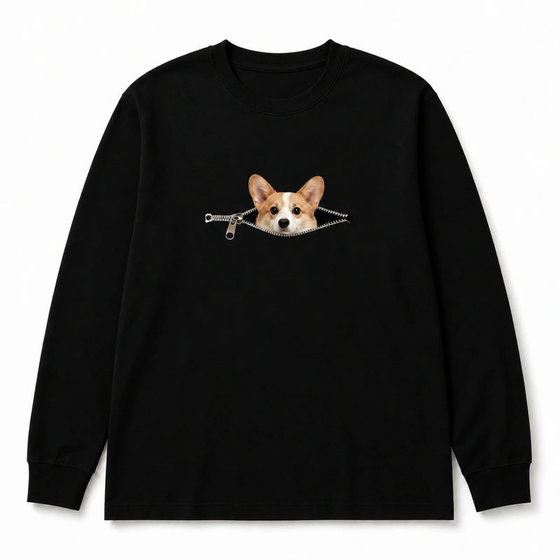 Custom Pet Peekaboo Sweatshirt - Black