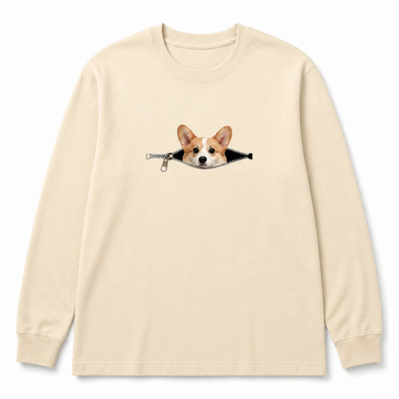 Custom Pet Peekaboo Sweatshirt - Sand