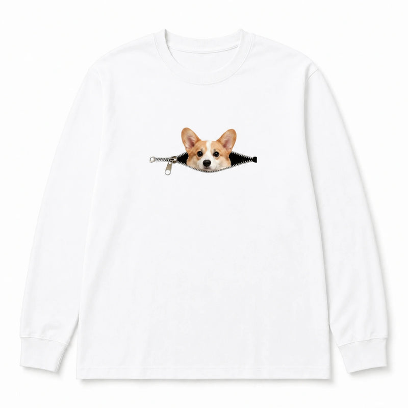 Custom Pet Peekaboo Sweatshirt - White