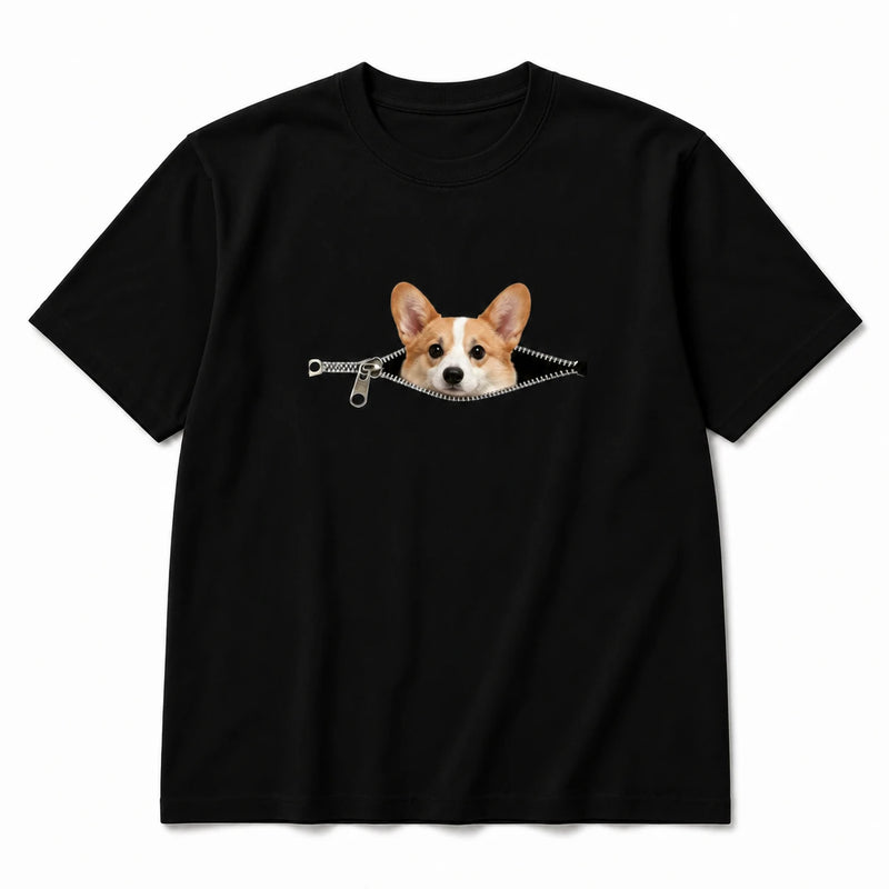Custom Pet Peekaboo T-Shirt - Black