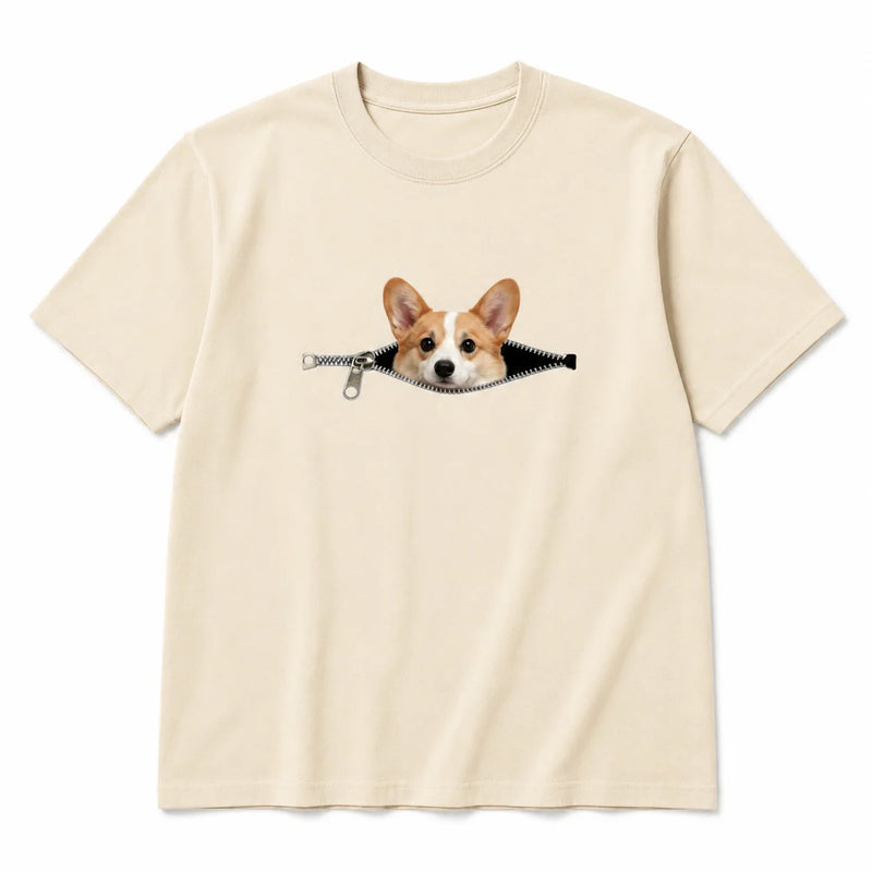 Custom Pet Peekaboo T-Shirt - Sand