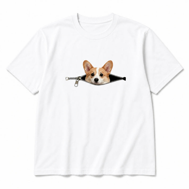 Custom Pet Peekaboo T-Shirt - White