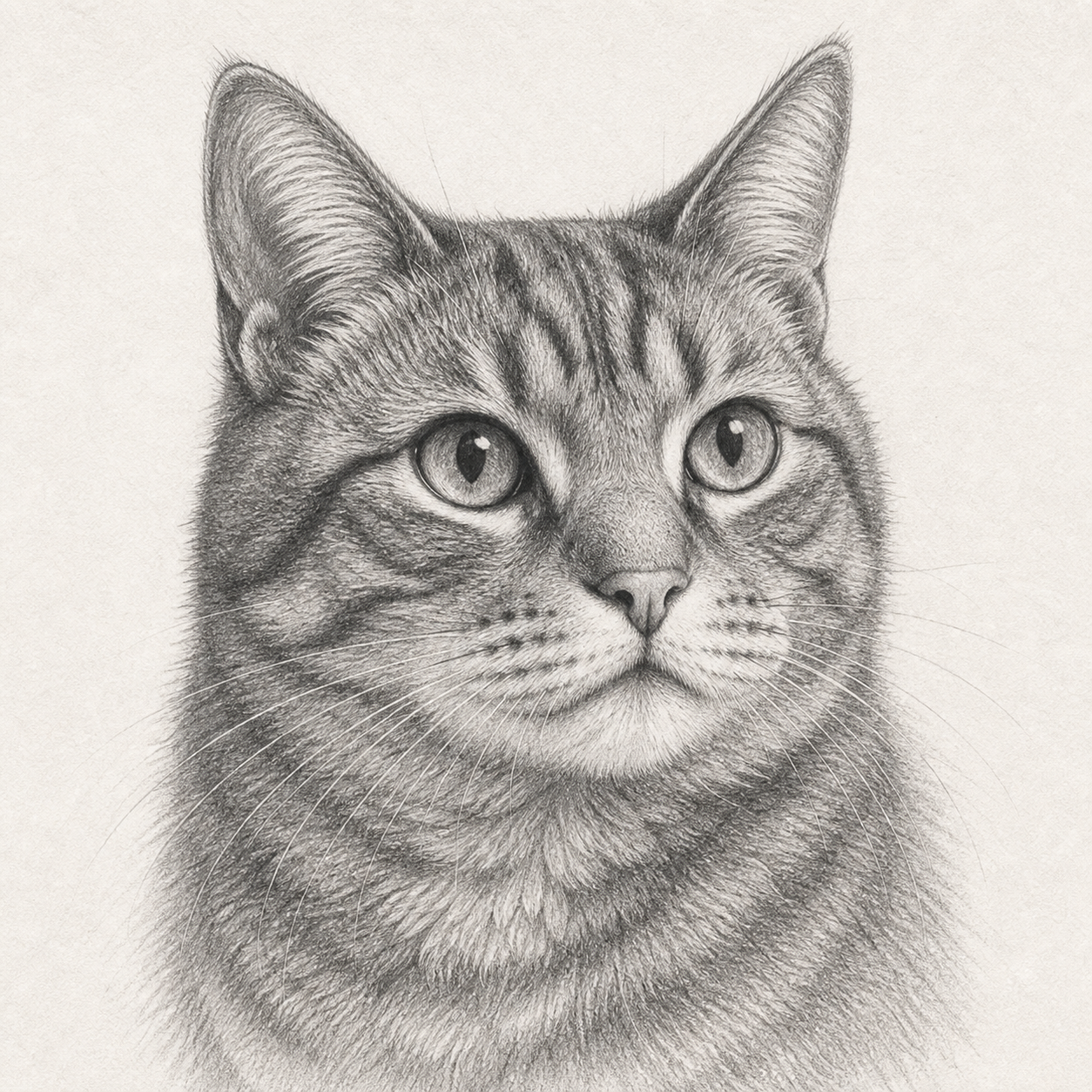 Graphite cat pet portrait