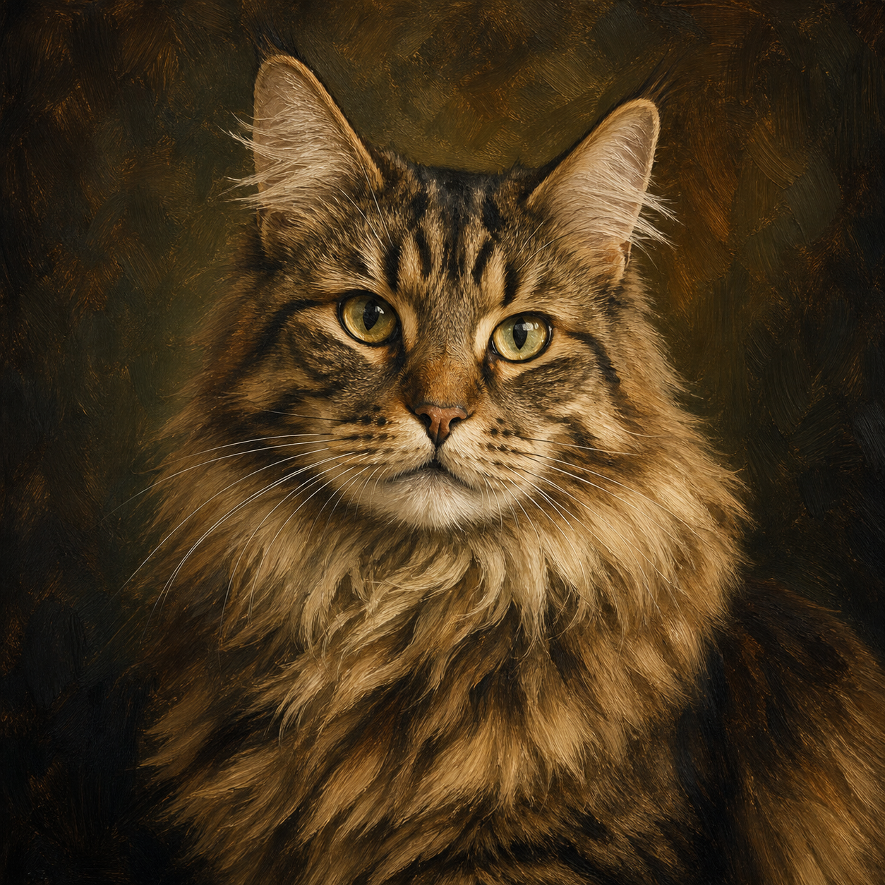Oil painting cat pet portrait