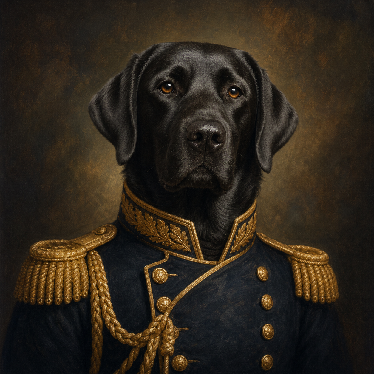 Royal black Labrador pet portrait