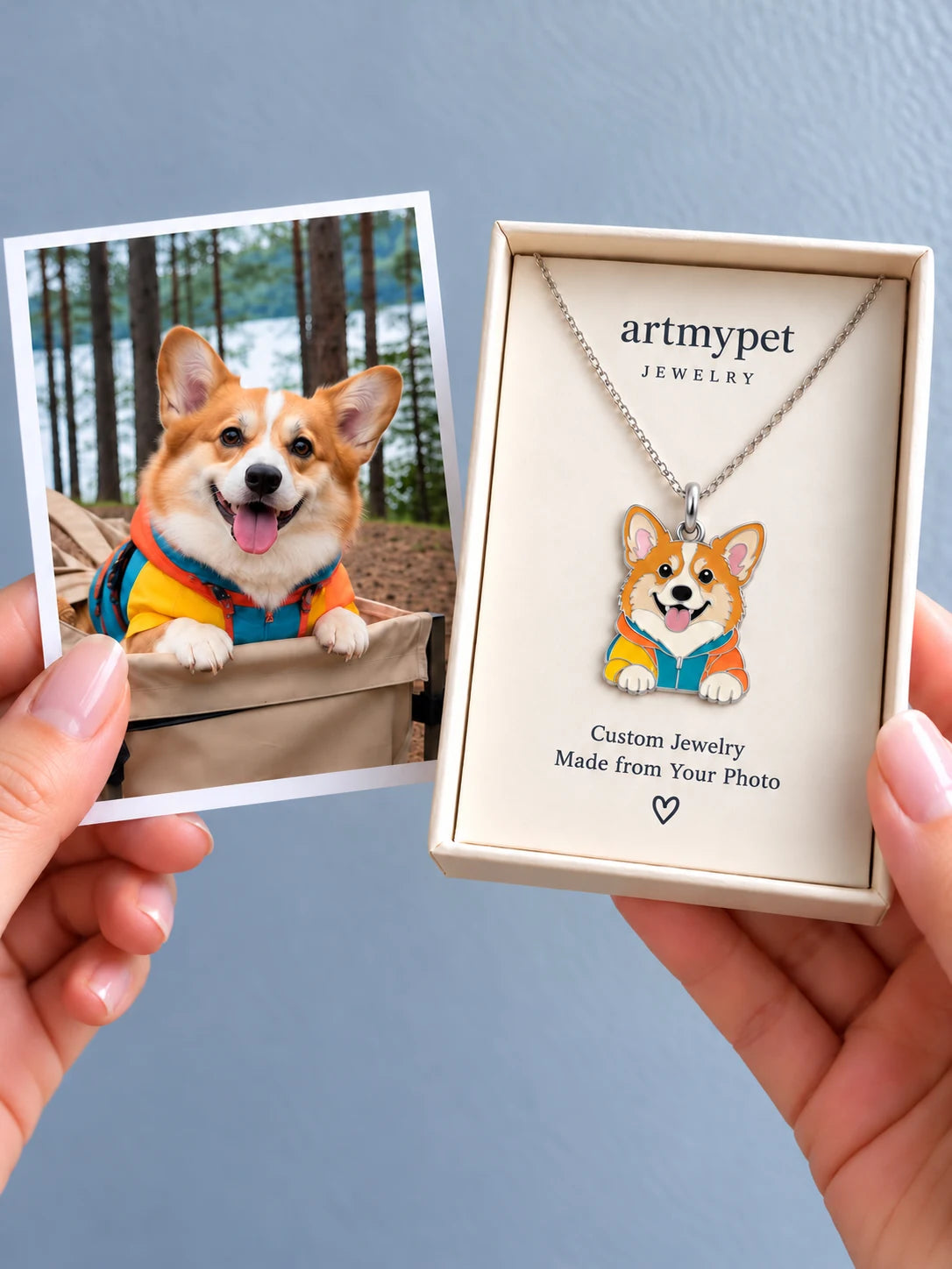 Dog portrait jewelry design example